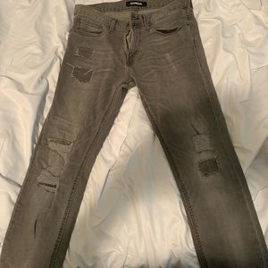 Skinny express ripped grey men’s jeans 32/32